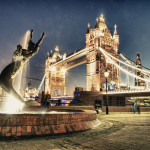 Scenic night view of Tower Bridge in all its magnificence - Lond